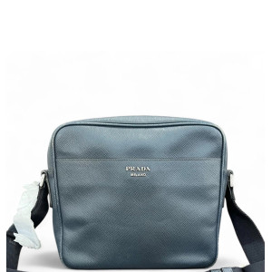 Prada Shoulder Bag Saffiano Calfskin Blue