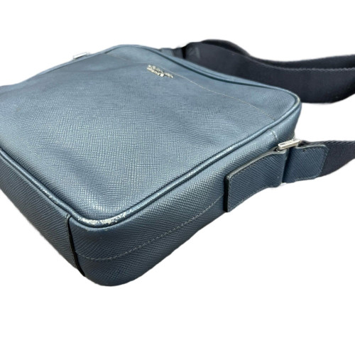 Prada Shoulder Bag Saffiano Calfskin Blue