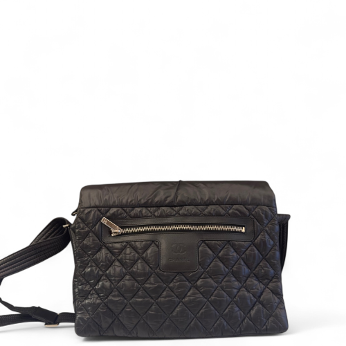 Chanel Quilted Messenger Nylon Black
