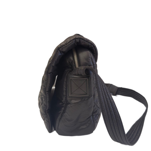 Chanel Quilted Messenger Nylon Black