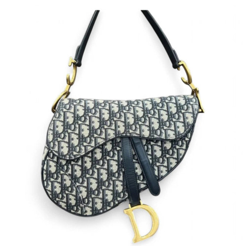 Dior Medium Saddle Bag Oblique Blue Beige Black Dior Medium Saddle Bag Oblique Blue Beige Black
