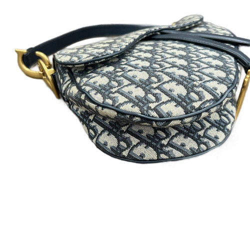 Dior Medium Saddle Bag Oblique Blue Beige Black Dior Medium Saddle Bag Oblique Blue Beige Black