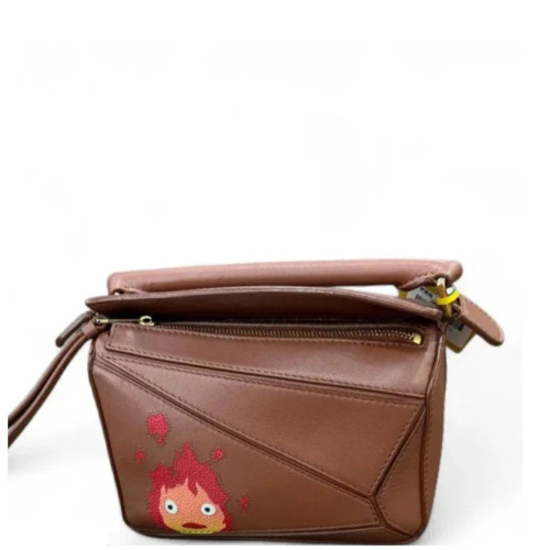 Loewe Graffiti Mini Puzzle Calfskin Brown Red Loewe Graffiti Mini Puzzle Calfskin Brown Red
