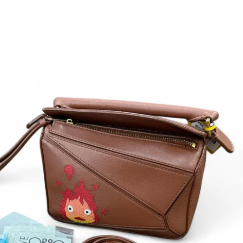 Loewe Graffiti Mini Puzzle Calfskin Brown Red Loewe Graffiti Mini Puzzle Calfskin Brown Red