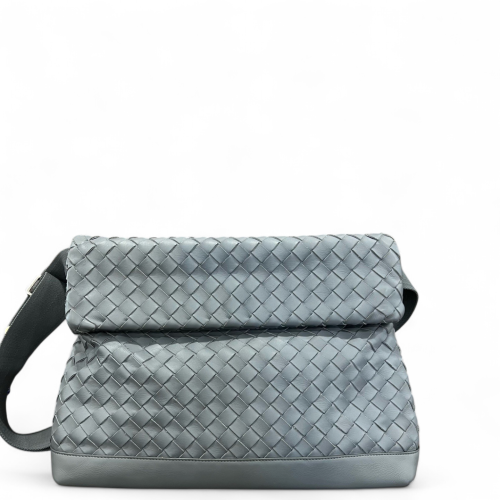 Bottega Veneta Messenger Calfskin Intrecciato Grey
