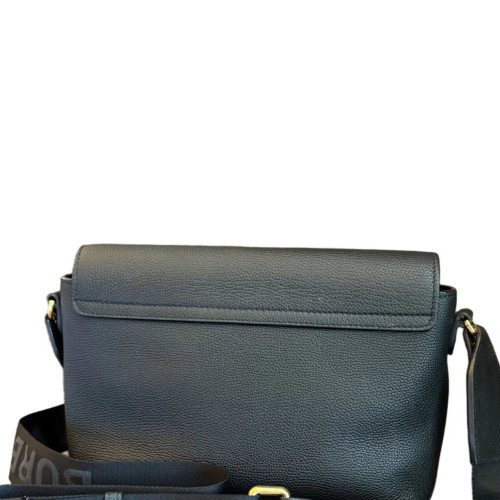 Burberry Crossbody Bag Grained Calfskin House Check Black Beige Red