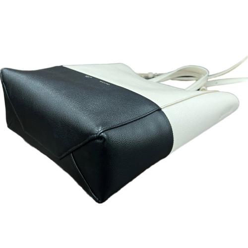 Celine Tote Bag Grained Calfskin White Black