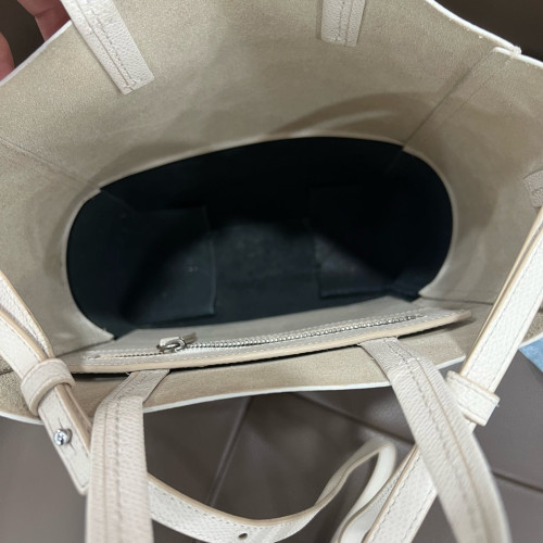 Celine Tote Bag Grained Calfskin White Black