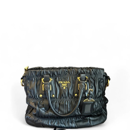 Prada Tote Bag Gaufre Calfskin Black