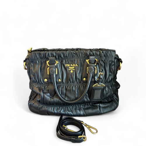 Prada Tote Bag Gaufre Calfskin Black