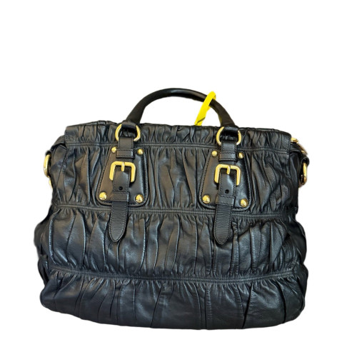 Prada Tote Bag Gaufre Calfskin Black