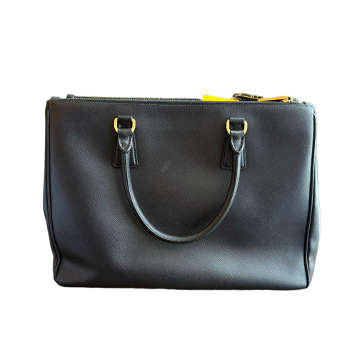Prada Medium Galleria Double Zip Tote Saffiano Calfskin Black