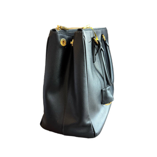 Prada Medium Galleria Double Zip Tote Saffiano Calfskin Black