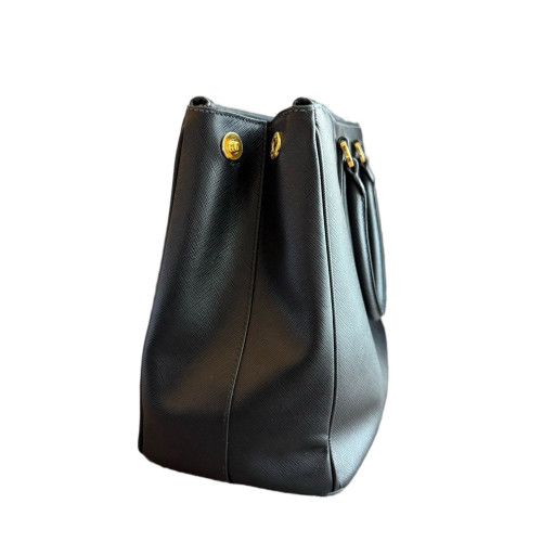Prada Medium Galleria Double Zip Tote Saffiano Calfskin Black