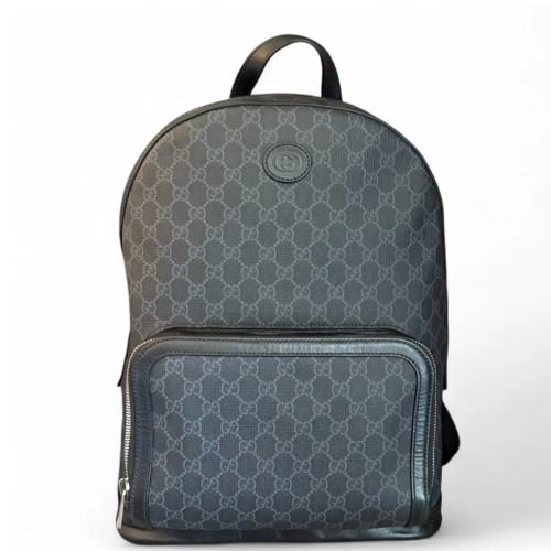 Gucci Backpack GG Supreme Monogram Black Grey