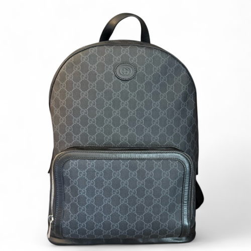 Gucci Backpack GG Supreme Monogram Black Grey