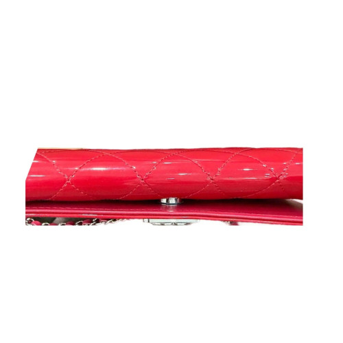 Chanel Quilted Boy Wallet On Chain WOC Patent Calfskin Red