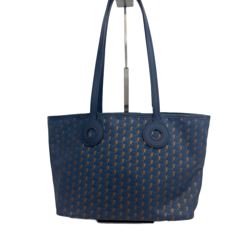 Moynat Tote Bag Toile 1920 Monogram Blue Brown Red