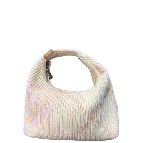 Burberry Handbag Fabric Pink White Light Yellow