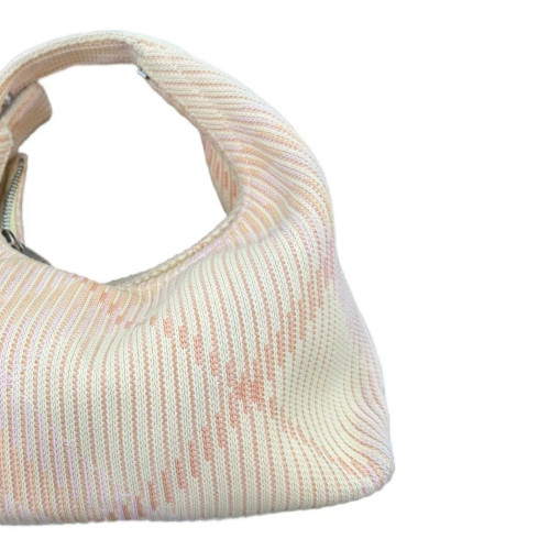 Burberry Handbag Fabric Pink White Light Yellow