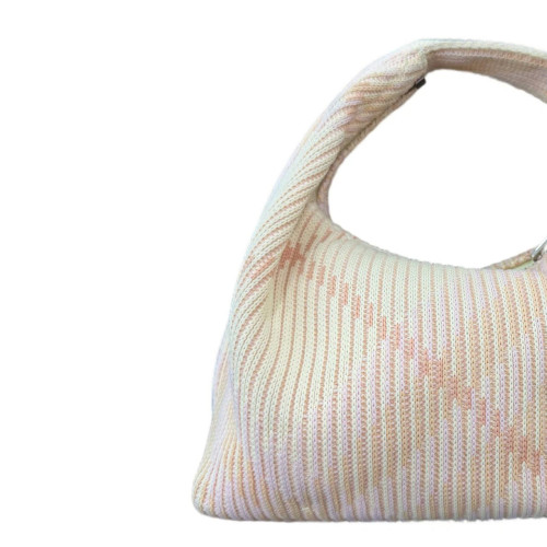 Burberry Handbag Fabric Pink White Light Yellow