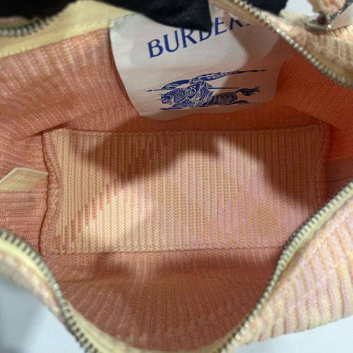 Burberry Handbag Fabric Pink White Light Yellow
