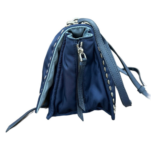 Prada Studded Shoulder Bag Nylon Blue