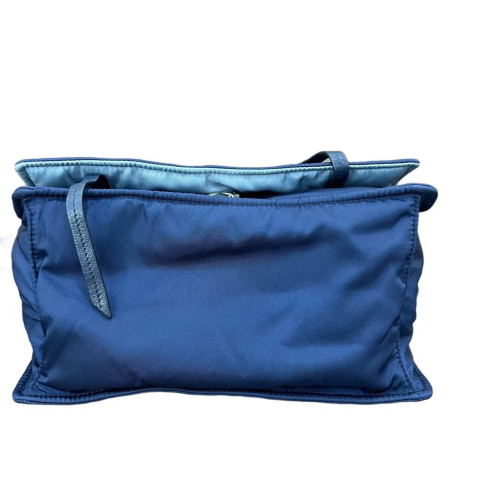 Prada Studded Shoulder Bag Nylon Blue