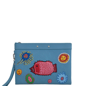 Louis Vuitton X Yayoi Kusama Clutch Monogram Empreinte Blue