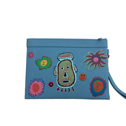 Louis Vuitton X Yayoi Kusama Clutch Monogram Empreinte Blue