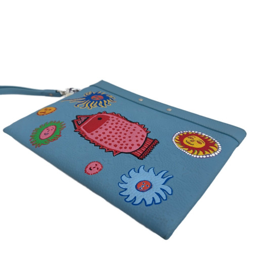 Louis Vuitton X Yayoi Kusama Clutch Monogram Empreinte Blue