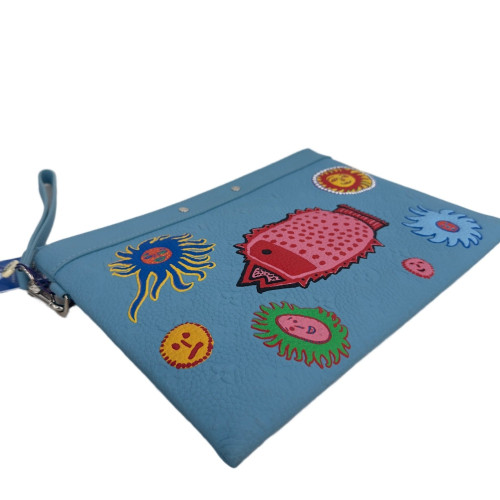 Louis Vuitton X Yayoi Kusama Clutch Monogram Empreinte Blue