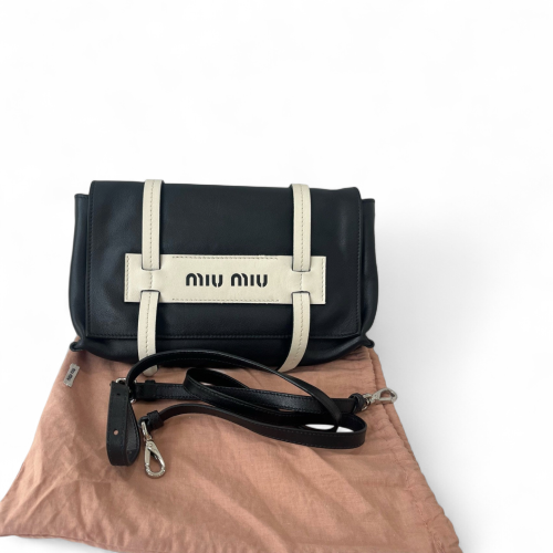 Miu Miu Crossbody Bag Calfskin Black White Miu Miu Crossbody Bag Calfskin Black White