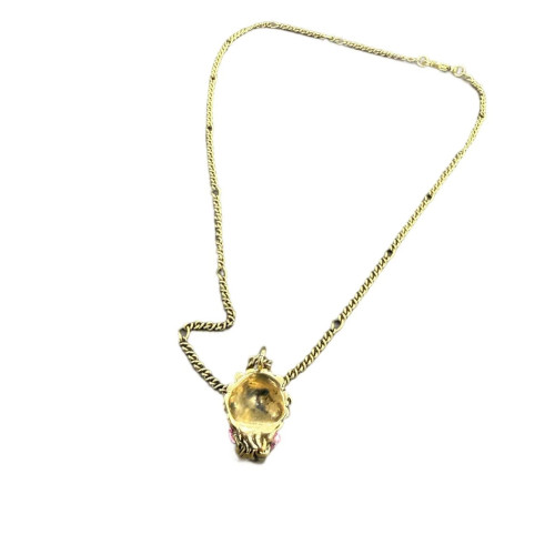 Gucci Strass Necklace Metal Gold Pink Gucci Strass Necklace Metal Gold Pink