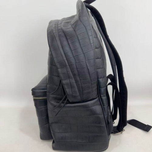 Yves Saint Laurent Backpack Calfskin Crocodile Embossed Black Yves Saint Laurent Backpack Calfskin Crocodile Embossed Black
