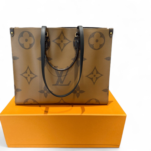 Louis Vuitton Onthego GM Reverse Monogram Giant Brown Black Louis Vuitton Onthego GM Reverse Monogram Giant Brown Black