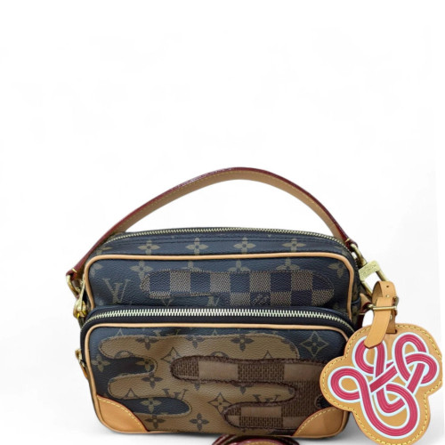 Louis Vuitton Nil 28 Messenger Reverse Monogram Damier Ebene Brown Tan