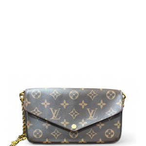 Louis Vuitton Pochette Felicie Chain Wallet Monogram Brown