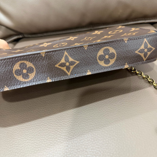 Louis Vuitton Pochette Felicie Chain Wallet Monogram Brown