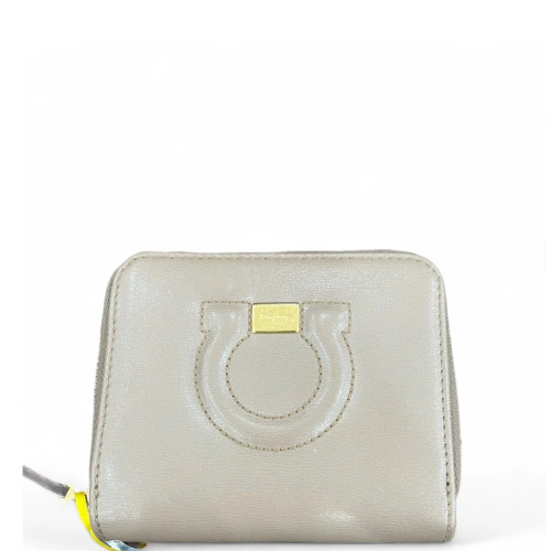 Salvatore Ferragamo Compact Wallet Calfskin Grey