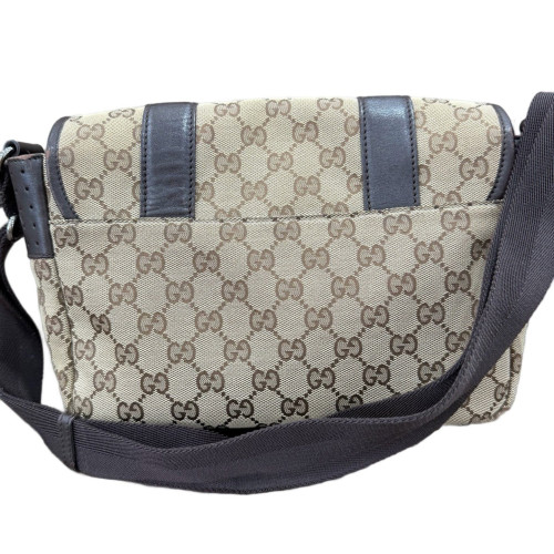 Gucci Messenger GG Supreme Monogram Beige Brown Black Gucci Messenger GG Supreme Monogram Beige Brown Black