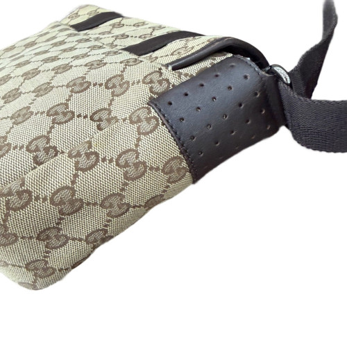 Gucci Messenger GG Supreme Monogram Beige Brown Black Gucci Messenger GG Supreme Monogram Beige Brown Black