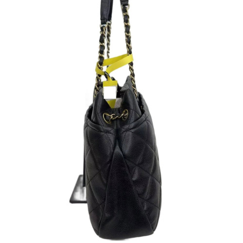 Chanel Quilted Tote Bag Calfskin Black