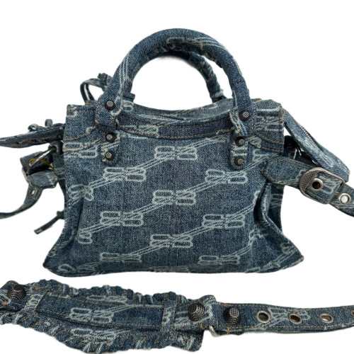 Balenciaga Handbag Denim Blue