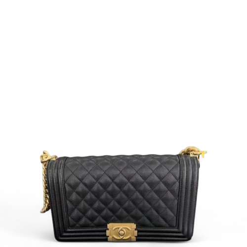 Chanel Quilted Medium Boy Flap Calfskin Black