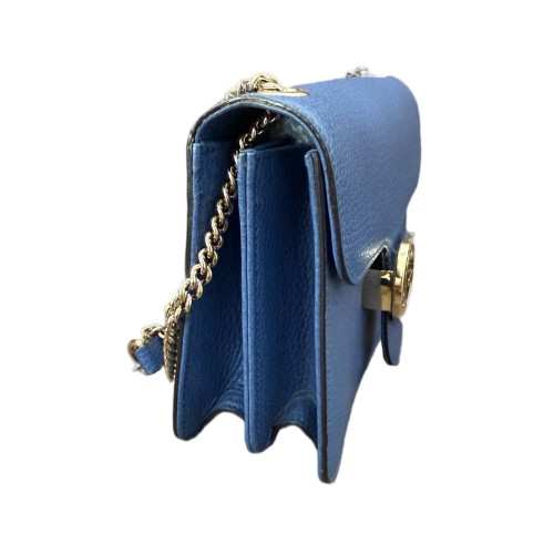 Gucci Small Interlocking G Shoulder Bag Calfskin Blue