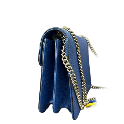 Gucci Small Interlocking G Shoulder Bag Calfskin Blue