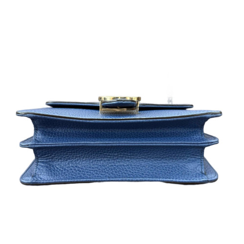 Gucci Small Interlocking G Shoulder Bag Calfskin Blue
