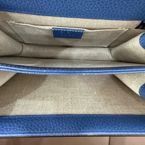 Gucci Small Interlocking G Shoulder Bag Calfskin Blue