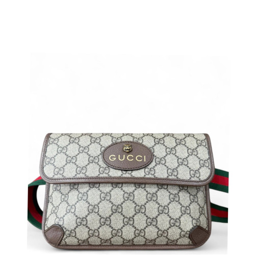Gucci Web Neo Vintage Belt Bag GG Supreme Monogram Beige Brown